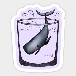 Whale in a glass Sticker